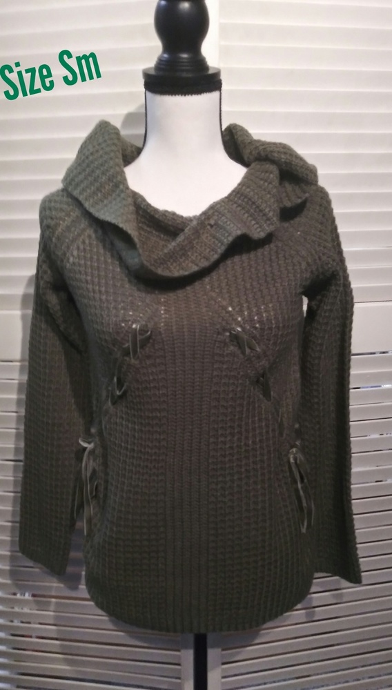 Army Green Cowl Neck Sweater